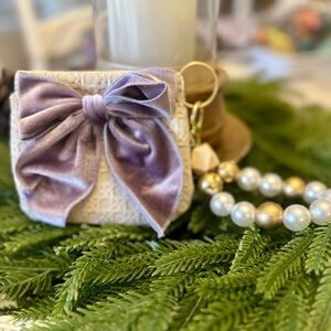 Purple Bow Keychain Pouch